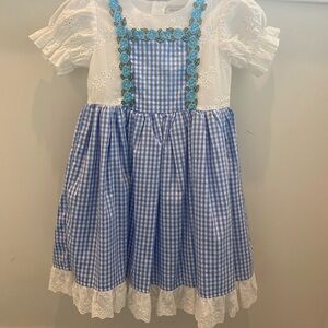 Adorable Blue and White Gingham Kids Costume Dress